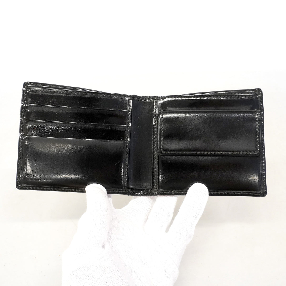 【6hd3170】グッチ 財布 GGインプリメ 224122 PVC ブラック シルバー金具【中古】メンズ