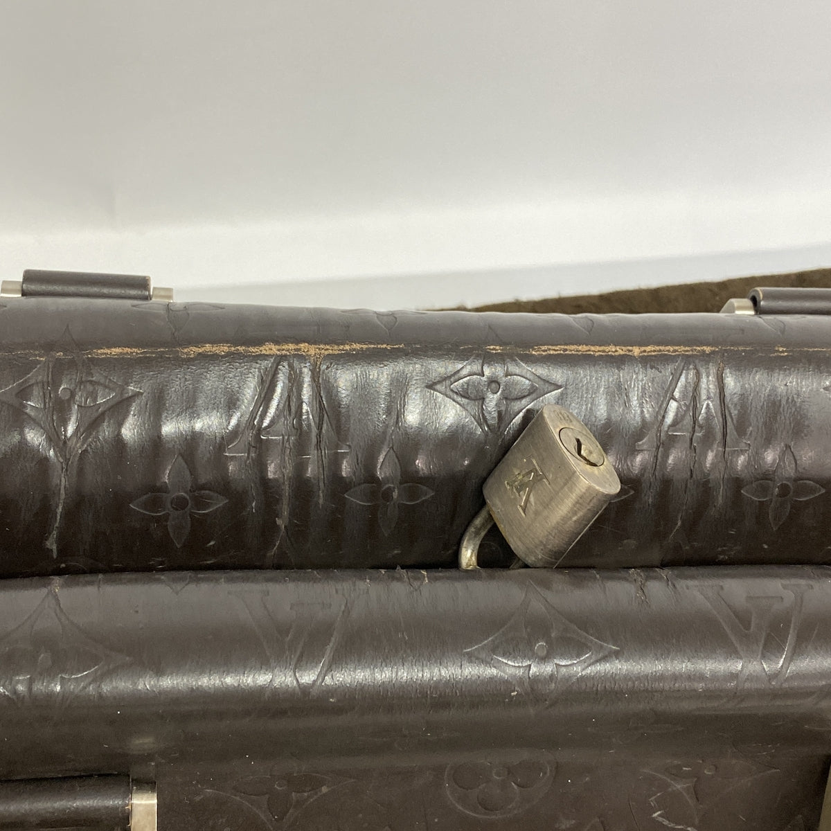 【6hd3172】ルイヴィトン ボストンバッグ モノグラム・グラセレザー リッキー M46560 カフェ【中古】メンズ