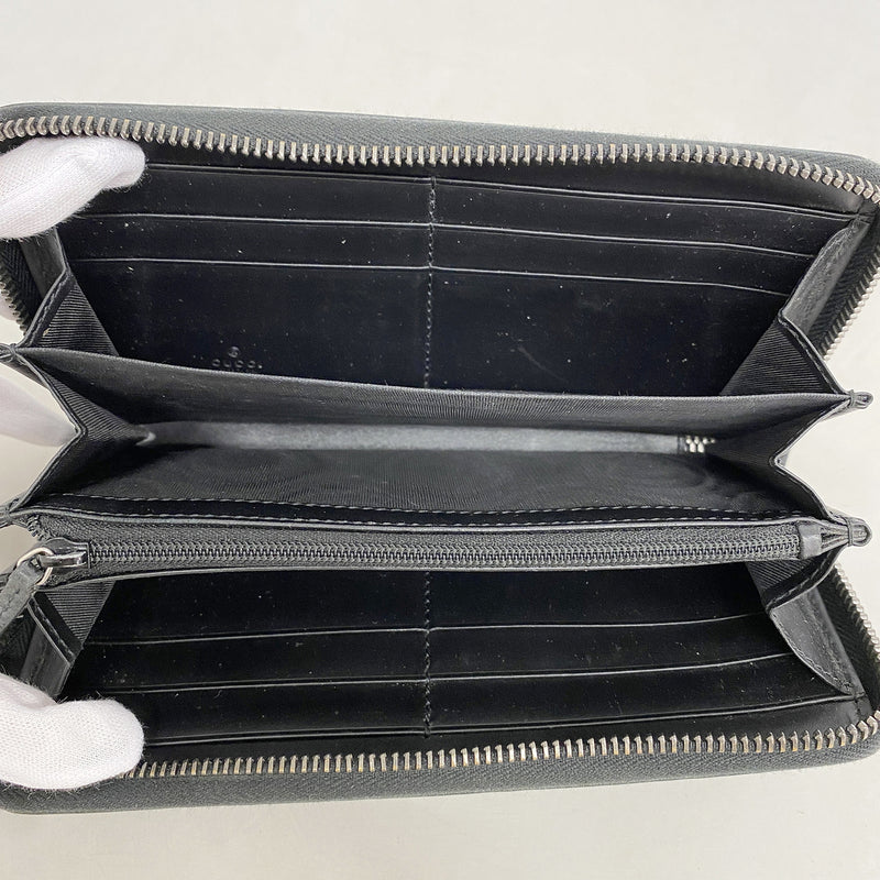 【6hd3179】グッチ 長財布 グッチシマ 307987 レザー ブラック シルバー金具【中古】メンズ レディース ユニセックス