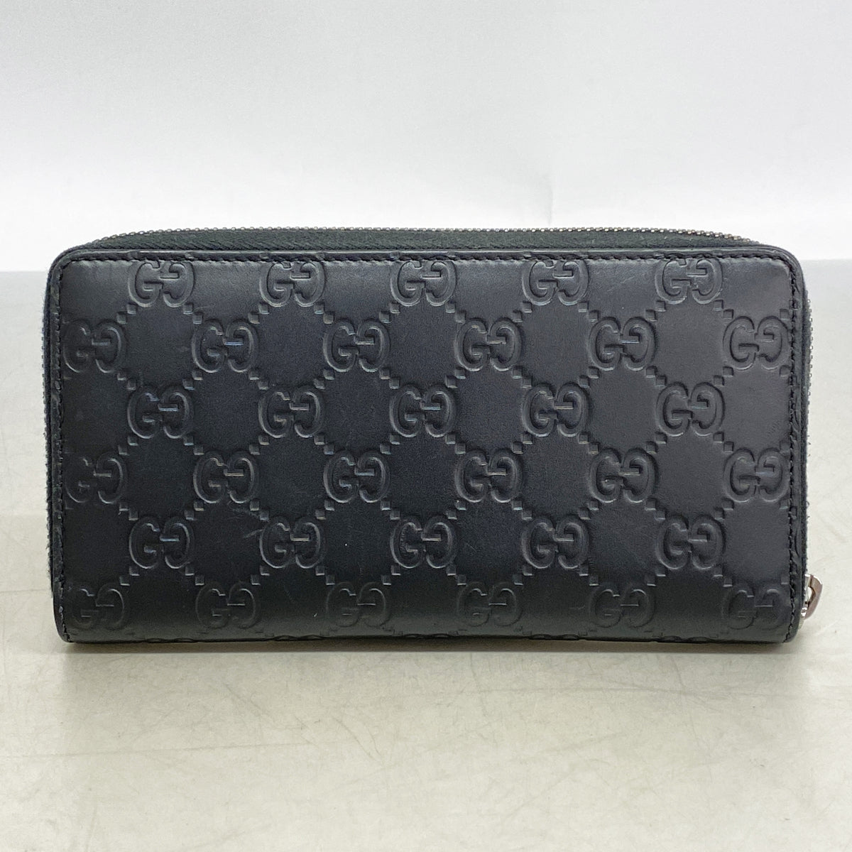 【6hd3179】グッチ 長財布 グッチシマ 307987 レザー ブラック シルバー金具【中古】メンズ レディース ユニセックス