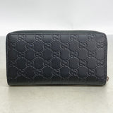 【6hd3179】グッチ 長財布 グッチシマ 307987 レザー ブラック シルバー金具【中古】メンズ レディース ユニセックス
