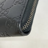 【6hd3179】グッチ 長財布 グッチシマ 307987 レザー ブラック シルバー金具【中古】メンズ レディース ユニセックス