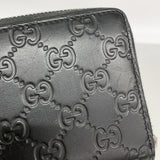 【6hd3179】グッチ 長財布 グッチシマ 307987 レザー ブラック シルバー金具【中古】メンズ レディース ユニセックス