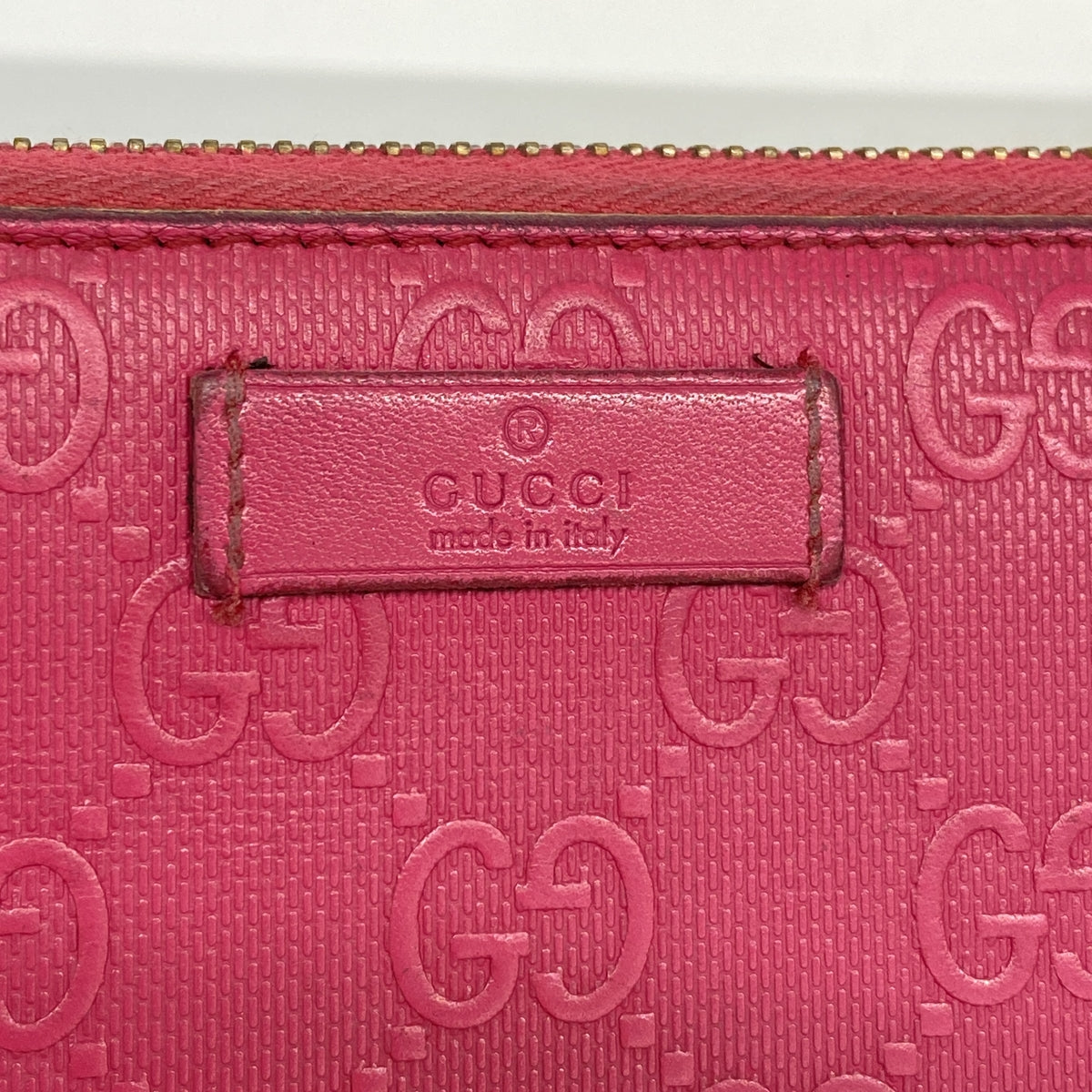 【6hd3212】グッチ 長財布 354487 レザー ピンク シャンパンゴールド金具【中古】レディース