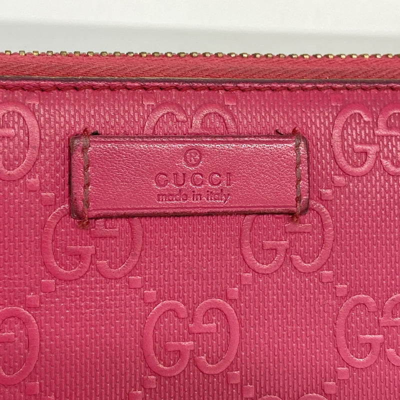 【6hd3212】グッチ 長財布 354487 レザー ピンク シャンパンゴールド金具【中古】レディース