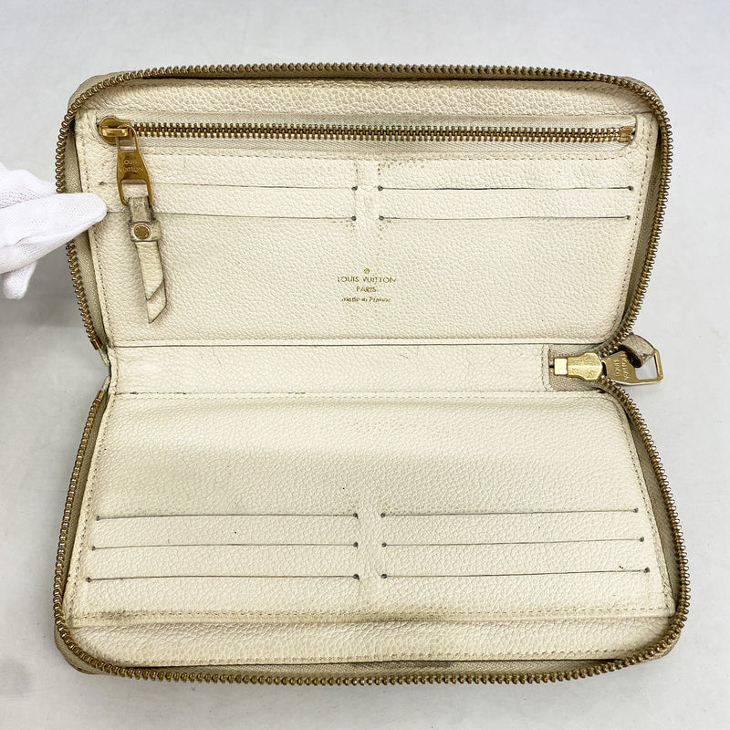 【6hd3213】ルイヴィトン 長財布 モノグラム・アンプラント ポルトフォイユスクレット ロン M93437 ネージュ【中古】レディース