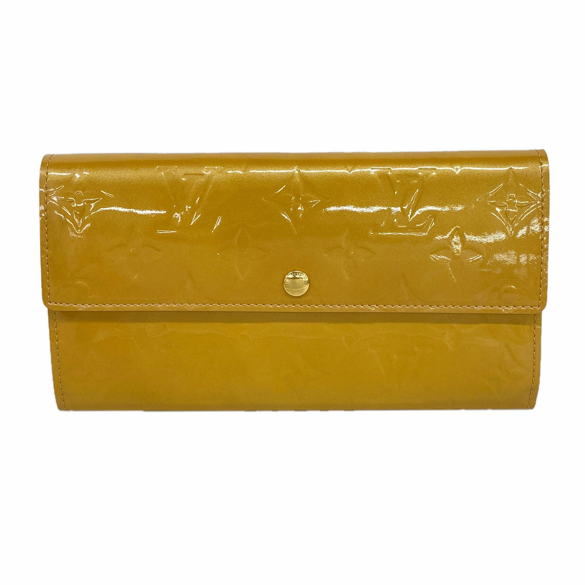 【6hd3229】ルイヴィトン 長財布 ヴェルニ ポシェットポルトモネクレディ M91380 ノワゼット【中古】レディース
