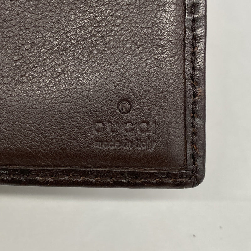 【6hd3231】グッチ 長財布 グッチシマ 245911 レザー ダークブラウン シルバー金具【中古】レディース