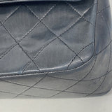【6hd3232】シャネル ショルダーバッグ マトラッセ Wフラップ Wチェーン ラムスキン ブラック ゴールド金具【中古】レディース