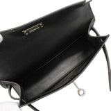 【6hd3254-g】エルメス ハンドバッグ ミニケリー2 ヴォーエプソン ブラック シルバー金具 G刻印 2wayバッグ【中古】レディース