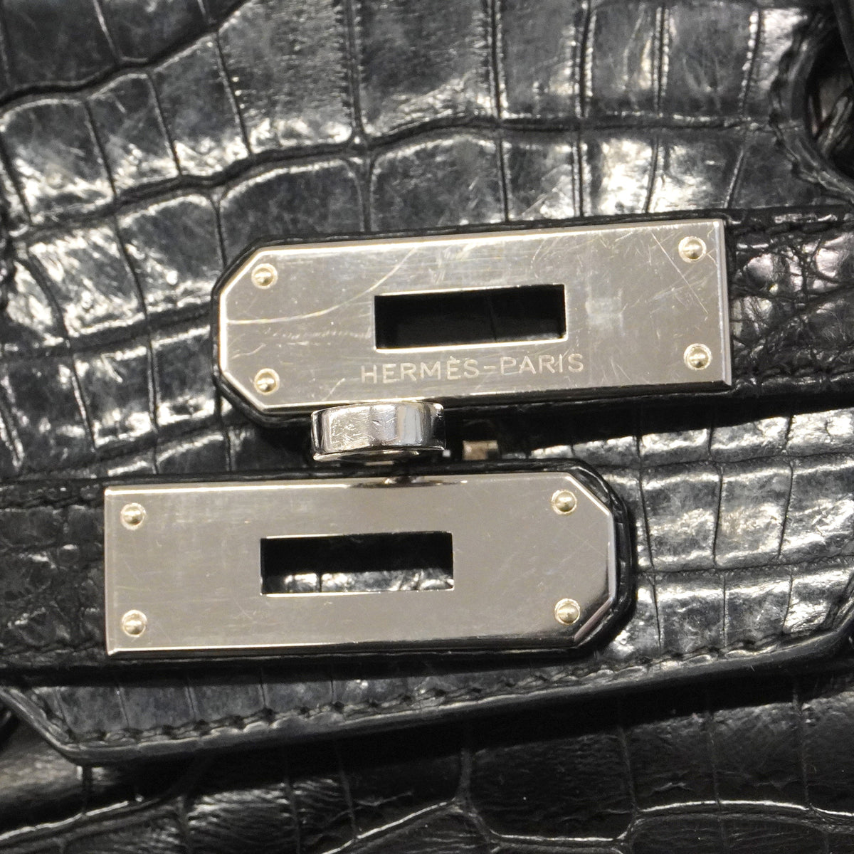 【6hd3256-g】エルメス ハンドバッグ バーキン30 ニロティカスマット ブラック シルバー金具 □N刻印【中古】レディース