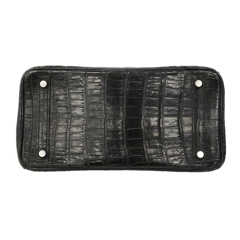 【6hd3256-g】エルメス ハンドバッグ バーキン30 ニロティカスマット ブラック シルバー金具 □N刻印【中古】レディース