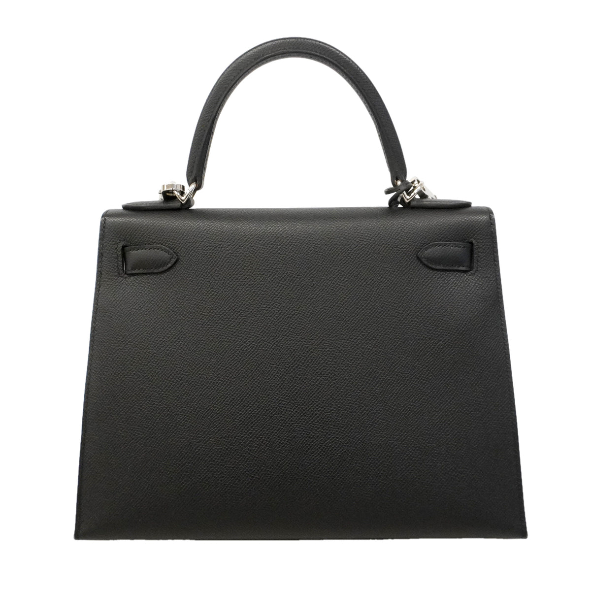 【6hd3258-g】エルメス ハンドバッグ ケリー28 ヴォーエプソン ブラック シルバー金具 U刻印 2wayバッグ【中古】レディース
