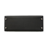 【6hd3258-g】エルメス ハンドバッグ ケリー28 ヴォーエプソン ブラック シルバー金具 U刻印 2wayバッグ【中古】レディース