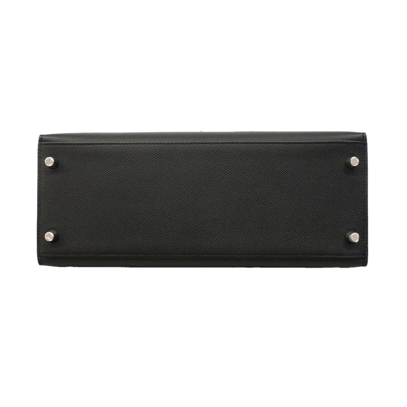 【6hd3258-g】エルメス ハンドバッグ ケリー28 ヴォーエプソン ブラック シルバー金具 U刻印 2wayバッグ【中古】レディース
