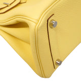 【6hd3259-g】エルメス ハンドバッグ バーキン25 トゴ ジョーヌプッサン シルバー金具 W刻印【中古】レディース