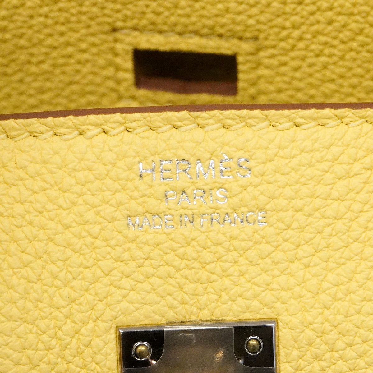 【6hd3259-g】エルメス ハンドバッグ バーキン25 トゴ ジョーヌプッサン シルバー金具 W刻印【中古】レディース