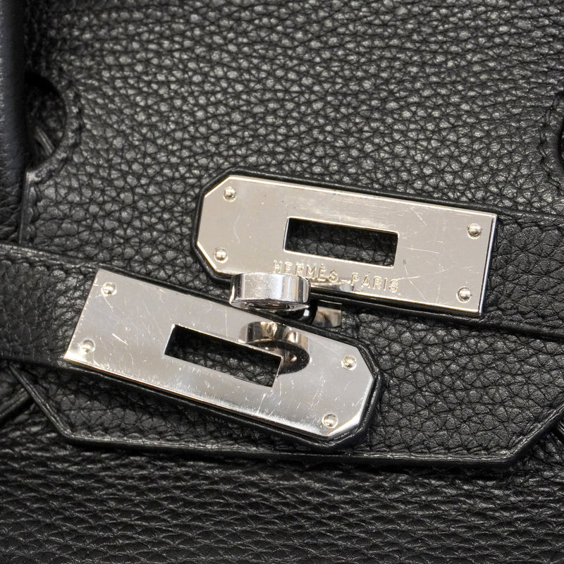 【6hd3260-h】エルメス ハンドバッグ バーキン30 トゴ ブラック シルバー金具 □N刻印【中古】レディース