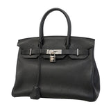 【6hd3260-h】エルメス ハンドバッグ バーキン30 トゴ ブラック シルバー金具 □N刻印【中古】レディース