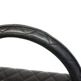 【6hd3261-h】シャネル ハンドバッグ マトラッセ 親子バッグ ラムスキン ブラック ゴールド金具【中古】レディース