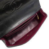 【6hd3261-h】シャネル ハンドバッグ マトラッセ 親子バッグ ラムスキン ブラック ゴールド金具【中古】レディース