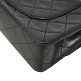 【6hd3263】シャネル ショルダーバッグ マトラッセ Wフラップ Wチェーン ラムスキン ブラック ゴールド金具【中古】レディース