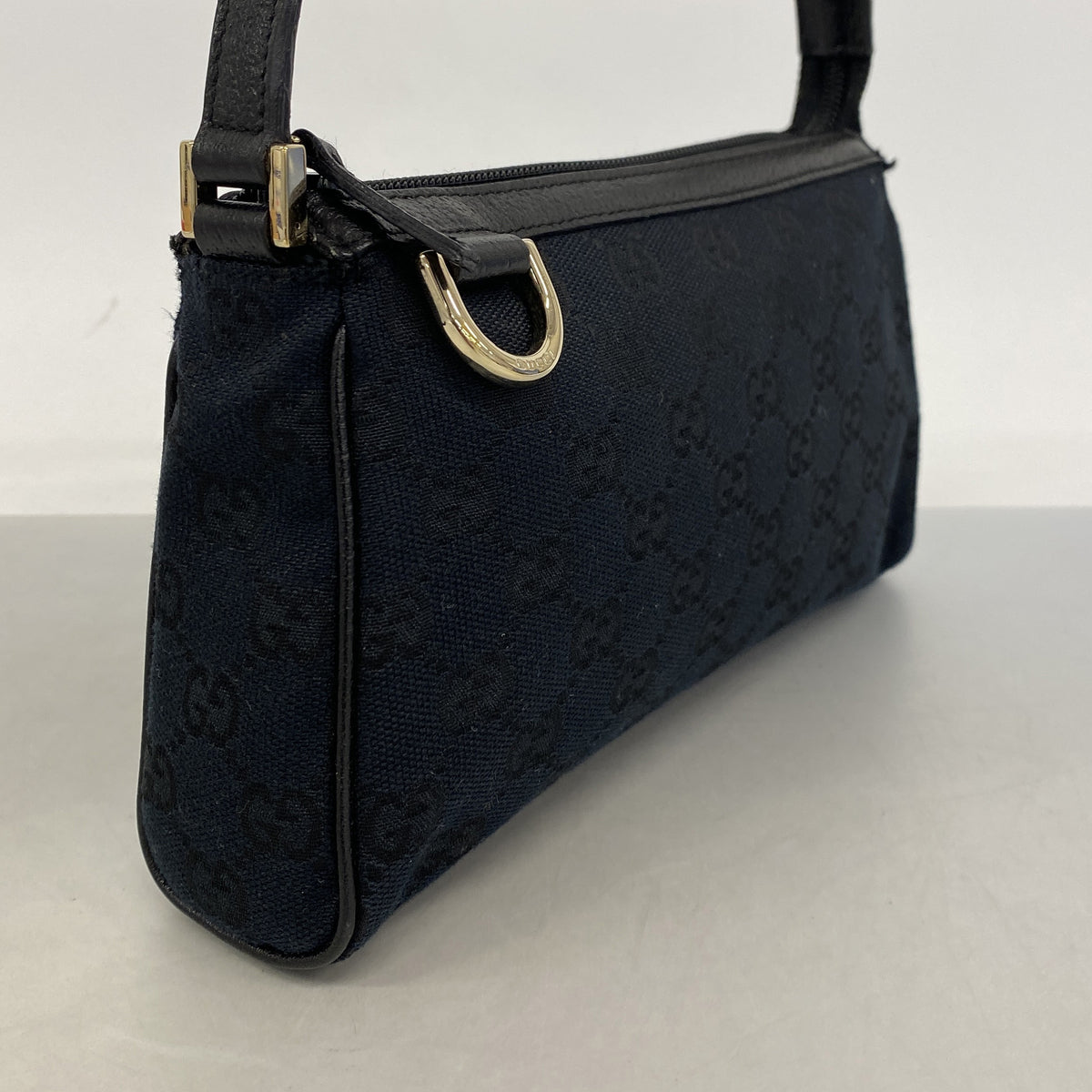 【6hd3267-k】グッチ ハンドバッグ GGキャンバス 145750 キャンバス ブラック シャンパンゴールド金具【中古】レディース