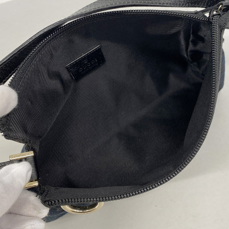 【6hd3267-k】グッチ ハンドバッグ GGキャンバス 145750 キャンバス ブラック シャンパンゴールド金具【中古】レディース