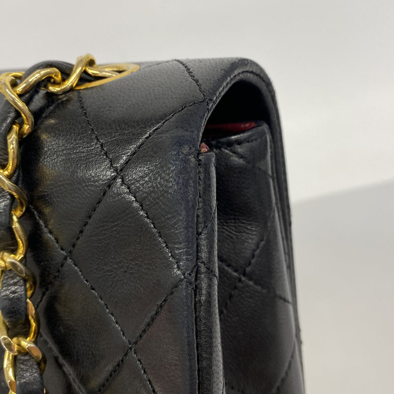 【6hd3275】シャネル ショルダーバッグ マトラッセ チェーンショルダー ラムスキン ブラック ゴールド金具【中古】レディース