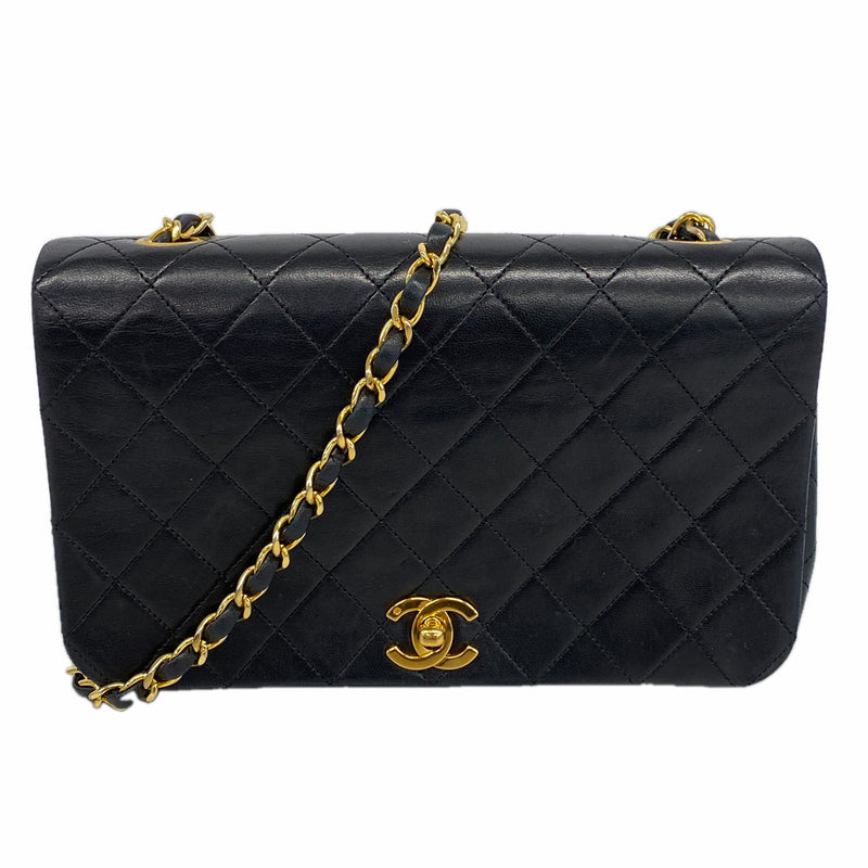 【6hd3275】シャネル ショルダーバッグ マトラッセ チェーンショルダー ラムスキン ブラック ゴールド金具【中古】レディース