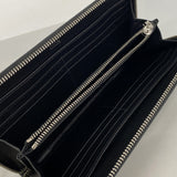 【6hd3278】クリスチャンディオール 長財布 オブリークギャラクシー レザー ブラック シルバー金具【中古】メンズ