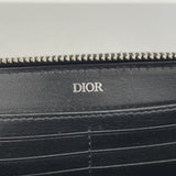 【6hd3278】クリスチャンディオール 長財布 オブリークギャラクシー レザー ブラック シルバー金具【中古】メンズ