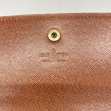 【6hd3287】ルイヴィトン 長財布 モノグラム ポシェットポルトモネクレディ M61723 ブラウン【中古】レディース