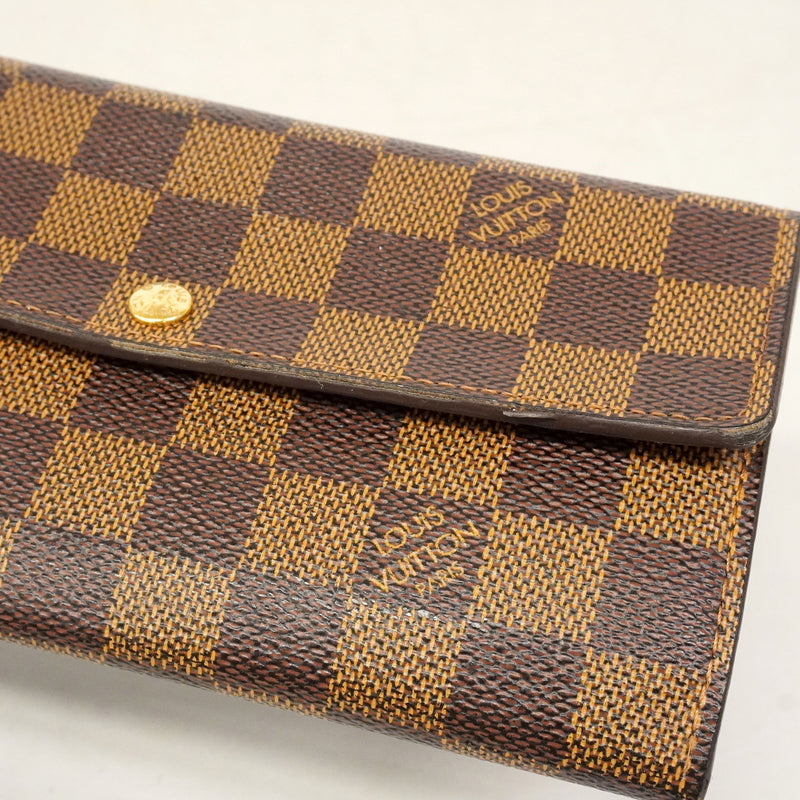 【6hd3297】ルイヴィトン 長財布 ダミエ ポルトフォイユサラ N61734 エベヌ【中古】レディース