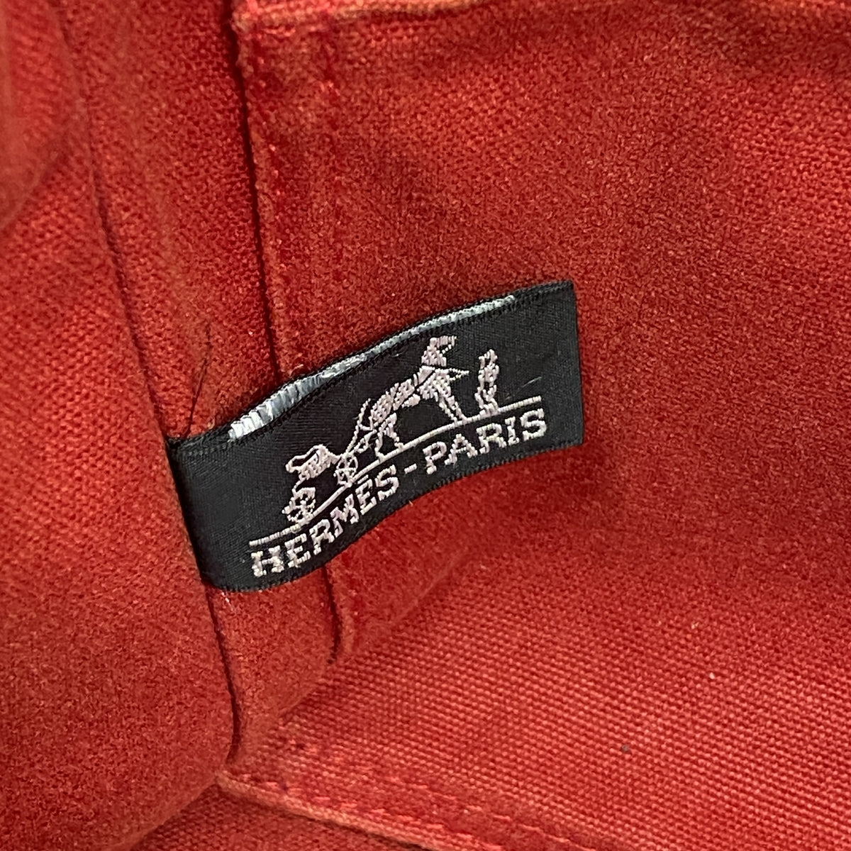 【6hd3309】エルメス トートバッグ ドーヴィルPM キャンバス レッド シルバー金具【中古】レディース