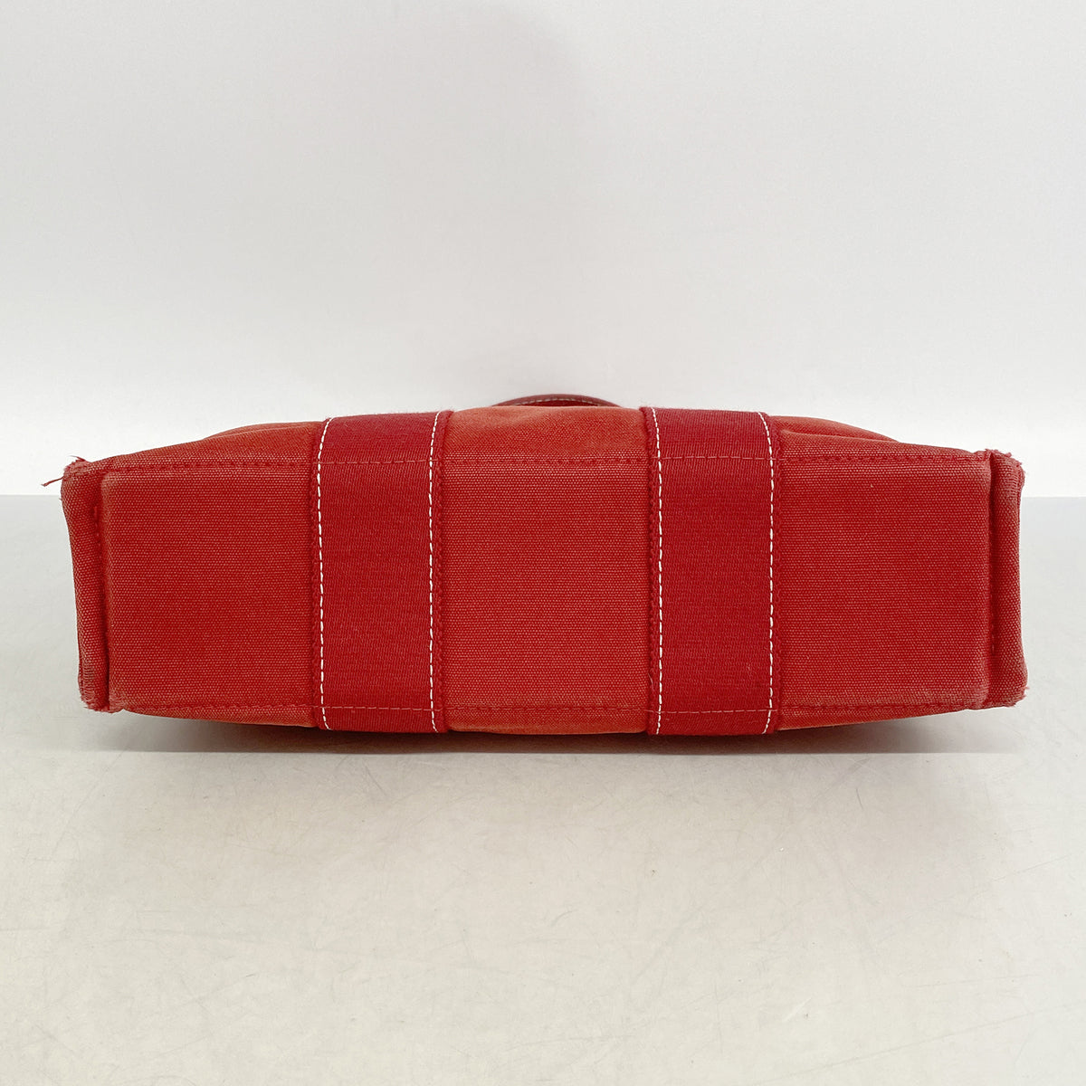 【6hd3309】エルメス トートバッグ ドーヴィルPM キャンバス レッド シルバー金具【中古】レディース