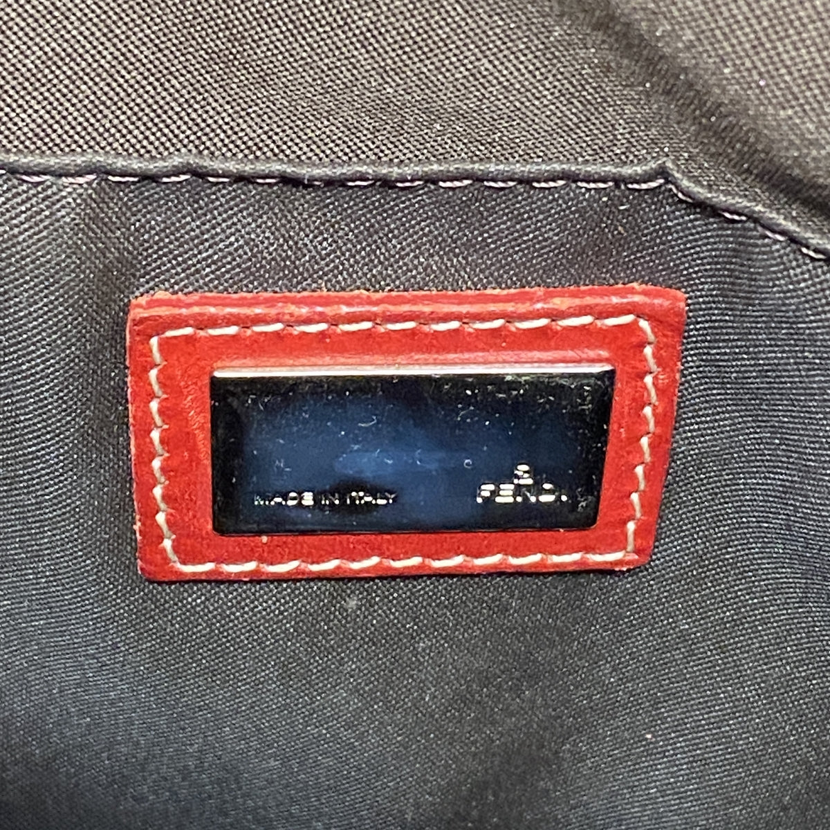 【6hd3310】フェンディ トートバッグ ズッカ ナイロンキャンバス ブラウン レッド シルバー金具【中古】レディース