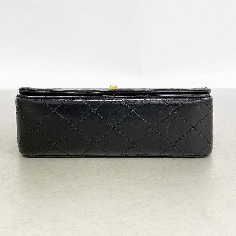 【6hd3313】シャネル ショルダーバッグ ミニマトラッセ チェーンショルダー ラムスキン ブラック ゴールド金具【中古】レディース