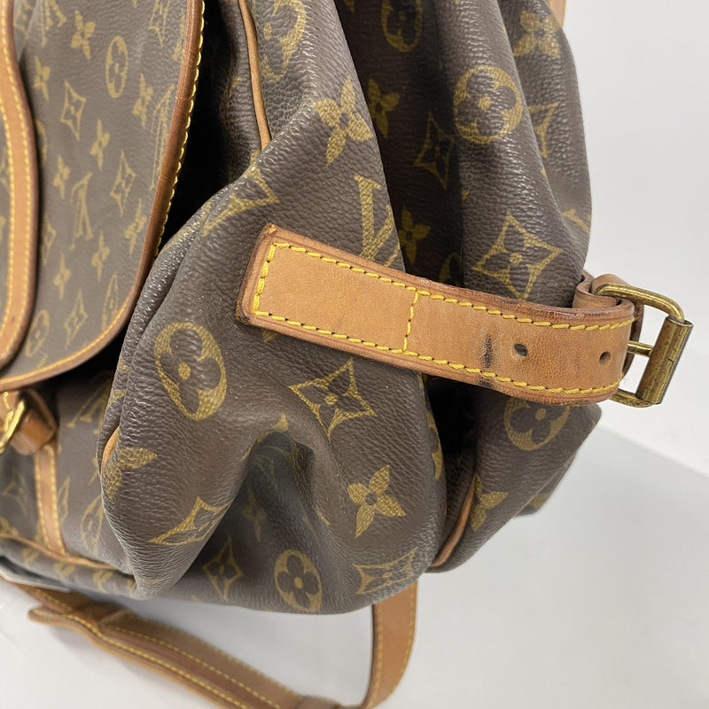 【6hd3315】ルイヴィトン ショルダーバッグ モノグラム ソミュール35 M42254 ブラウン【中古】レディース