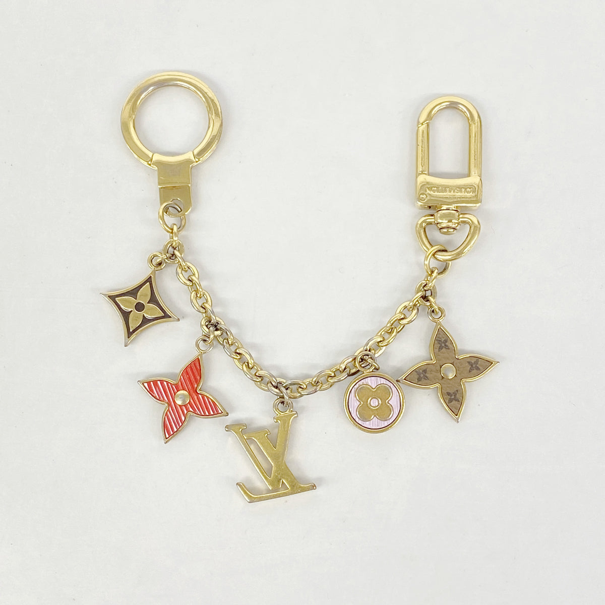 【6hd3322】ルイヴィトン キーホルダー・チャーム エピ チェーンスプリングストリート M00540 ゴールド マルチカラー【中古】レディース