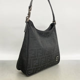 【6hd3341】フェンディ ショルダーバッグ ズッカ ナイロンキャンバス ブラック シルバー金具【中古】レディース