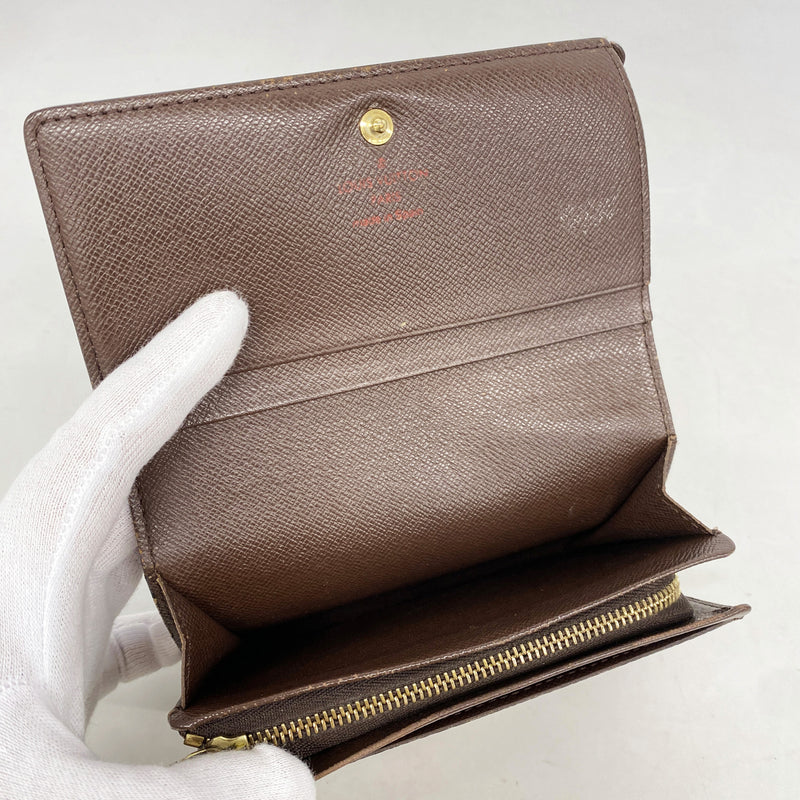 【6hd3369】ルイヴィトン 財布 ダミエ ポルトモネビエトレゾール N61730 エベヌ【中古】レディース