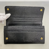 【6hd3396-k】プラダ 長財布 ヴィッテロ レザー ブラック ゴールド金具【中古】メンズ レディース ユニセックス