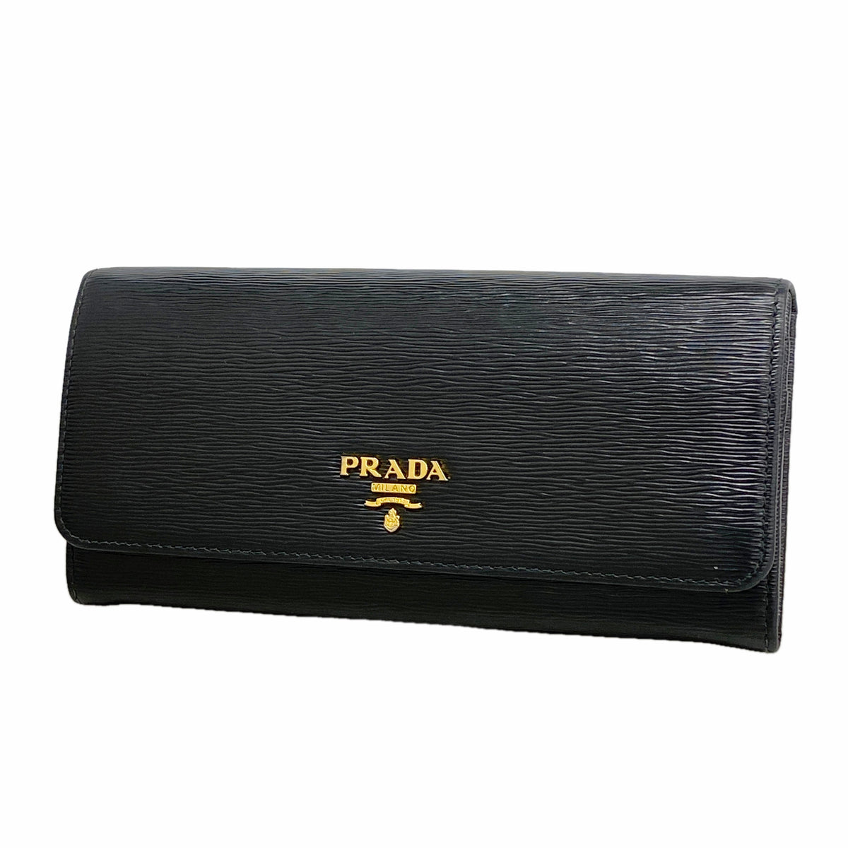 【6hd3396-k】プラダ 長財布 ヴィッテロ レザー ブラック ゴールド金具【中古】メンズ レディース ユニセックス