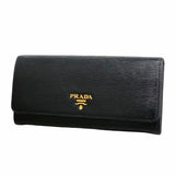 【6hd3396-k】プラダ 長財布 ヴィッテロ レザー ブラック ゴールド金具【中古】メンズ レディース ユニセックス
