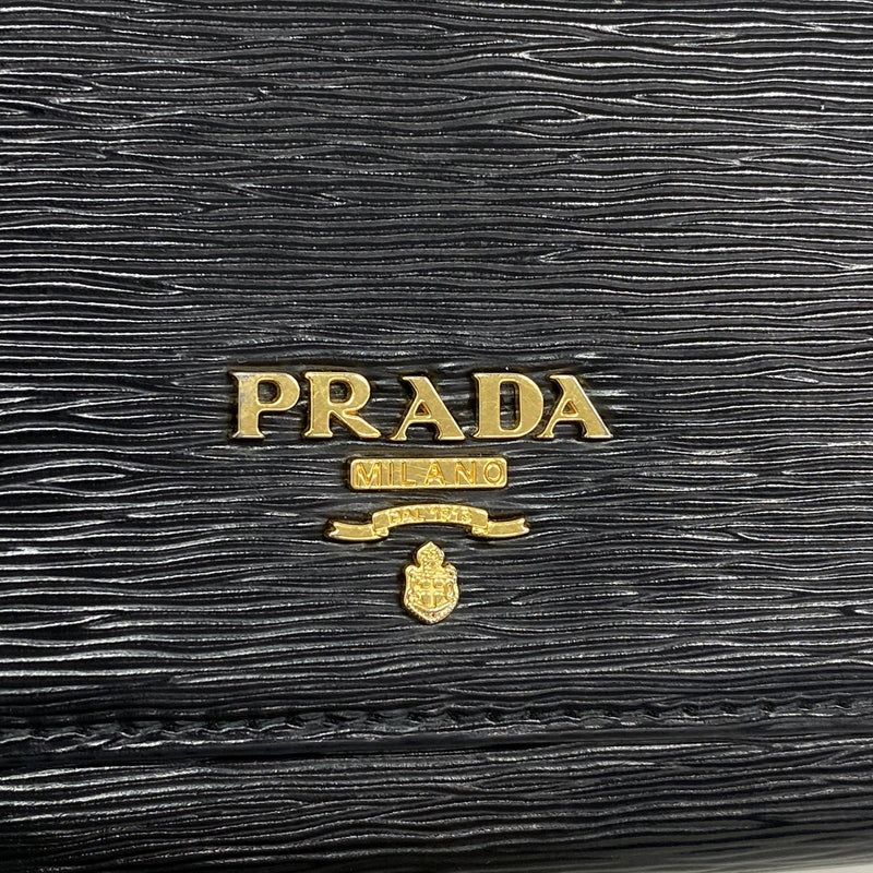 【6hd3396-k】プラダ 長財布 ヴィッテロ レザー ブラック ゴールド金具【中古】メンズ レディース ユニセックス