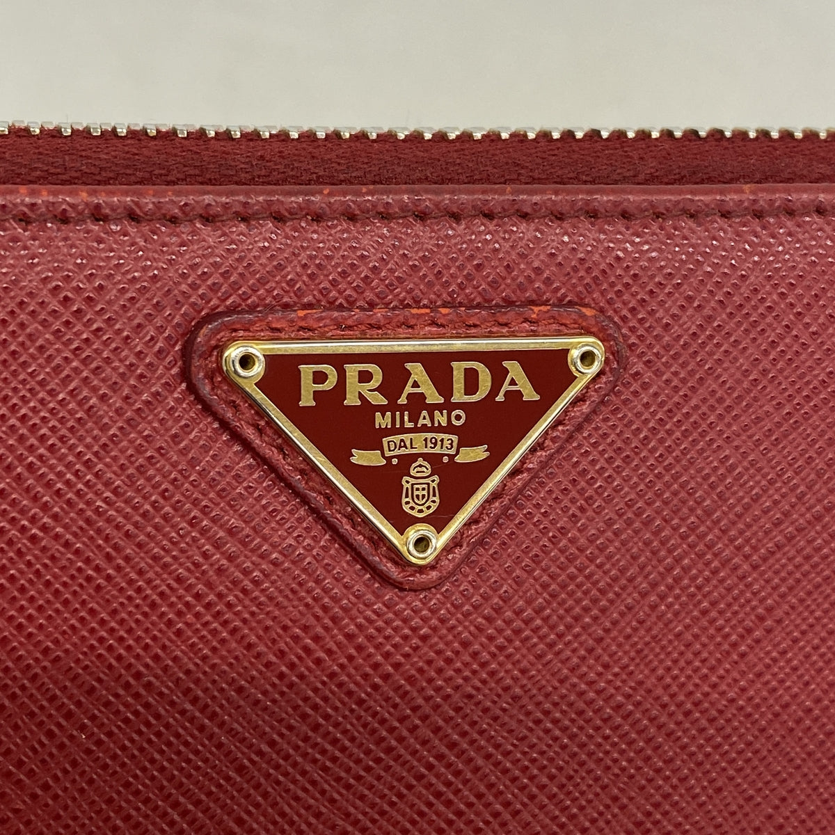 【6hd3397-k】プラダ 長財布 サフィアーノ レザー レッド ゴールド金具【中古】レディース