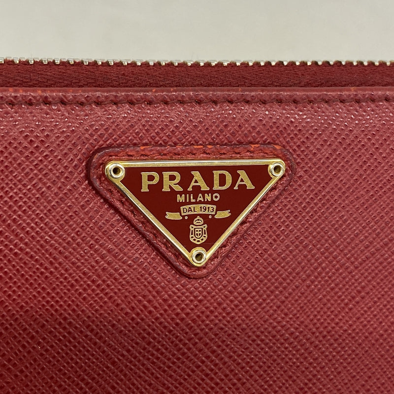 【6hd3397-k】プラダ 長財布 サフィアーノ レザー レッド ゴールド金具【中古】レディース