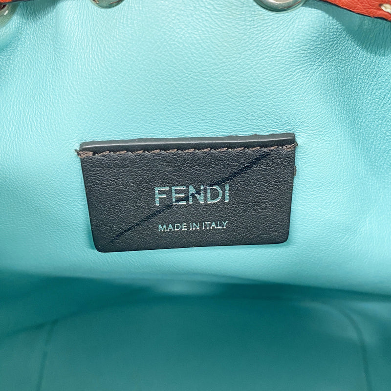 【6hd3413】フェンディ ハンドバッグ モントレゾールミニ レザー レッド シルバー金具 2wayバッグ【中古】レディース