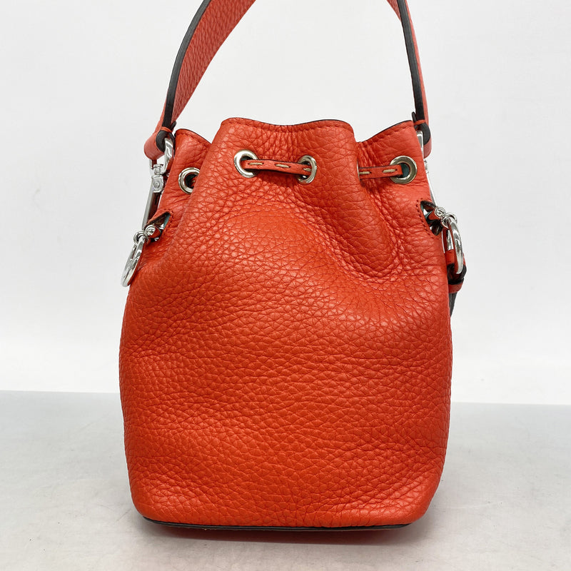 【6hd3413】フェンディ ハンドバッグ モントレゾールミニ レザー レッド シルバー金具 2wayバッグ【中古】レディース